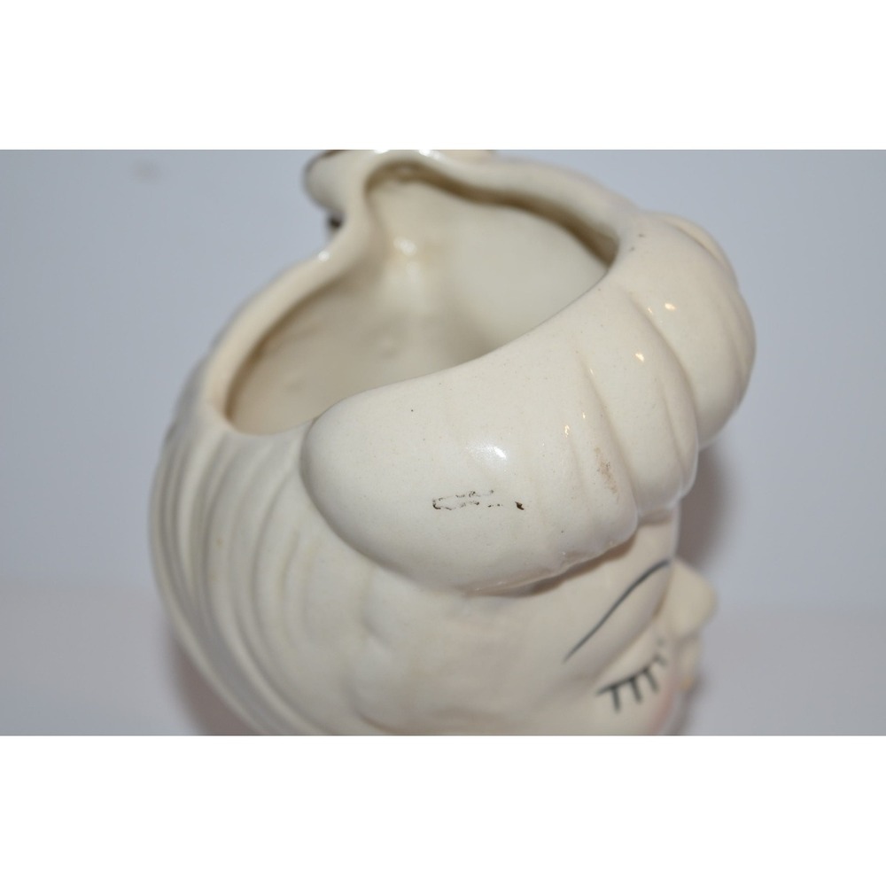 Vtg ivory with Pink gold Glamour Girl Lady head planter Art deco - Picture 6 of 12